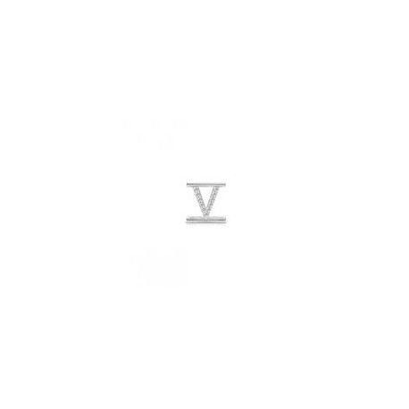 Lettera  Eleonora Giordani V in  Argento con Zirconi