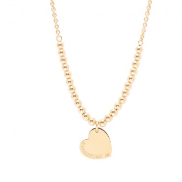 Collana  Donna Cuore Puro Cuore in Argento Placcato Oro Giallo