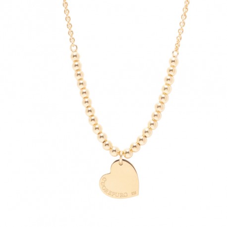 Collana  Donna Cuore Puro Cuore in Argento Placcato Oro Giallo