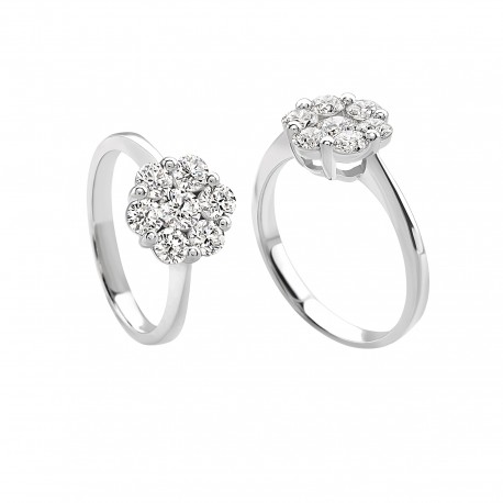 Anello Solitario Donna Giorgio Visconti in Oro Bianco con Diamanti Taglio Brillante VSG 0,14 GR 2,00