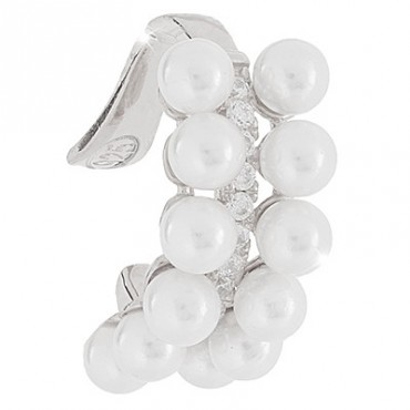 Ear Cuff Donna Rebecca Golden Ear in Argento con Zirconi e Perle