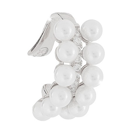 Ear Cuff Donna Rebecca Golden Ear in Argento con Zirconi e Perle