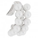 Ear Cuff Donna Rebecca Golden Ear in Argento con Zirconi e Perle