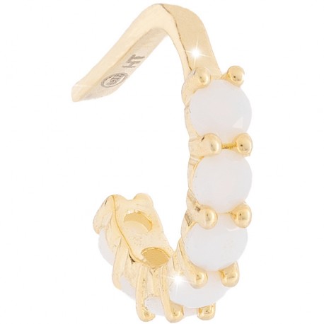 Ear Cuff Donna Rebecca Golden Ear in Argento Placcato Oro Giallo con Perle
