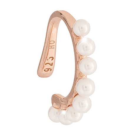 Ear Cuff Donna Rebecca Golden Ear in Argento Placcato Oro Rosa con Pietre Bianche