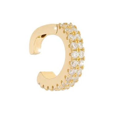 Ear Cuff Donna Rebecca Golden Ear in Argento Placcato Oro Giallo con Zirconi