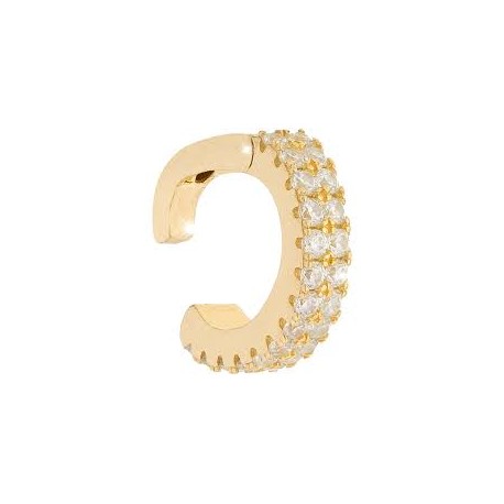 Ear Cuff Donna Rebecca Golden Ear in Argento Placcato Oro Giallo con Zirconi