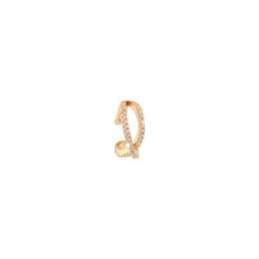 Ear Cuff Donna Rebecca Golden Ear in Argento Placcato Oro Giallo con Zirconi