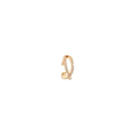 Ear Cuff Donna Rebecca Golden Ear in Argento Placcato Oro Giallo con Zirconi