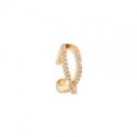 Ear Cuff Donna Rebecca Golden Ear in Argento Placcato Oro Giallo con Zirconi