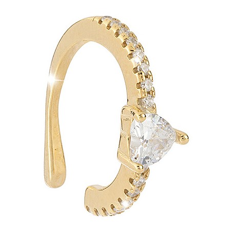 Ear Cuff Donna Rebecca Golden Ear in Argento Placcato Oro Giallo con Zirconi