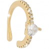 Ear Cuff Donna Rebecca Golden Ear in Argento Placcato Oro Giallo con Zirconi