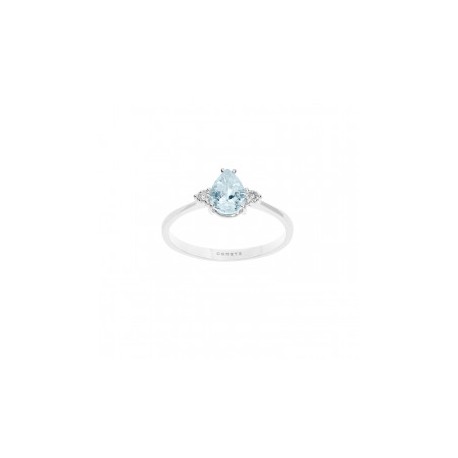 Anello Donna Comete Gioielli Azzurra in Oro Bianco con Diamanti e Acquamarina