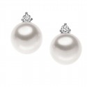 Orecchini Donna Comete Gioielli Easy Basic in Oro Bianco con Perle Coltivate e Diamanti