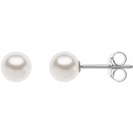 Orecchini Donna Comete Gioielli in Oro Bianco con Perla coltivata