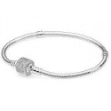 Bracciale Pandora Moments con Maglia Snake e Chiusura Con Pavè Scintillante