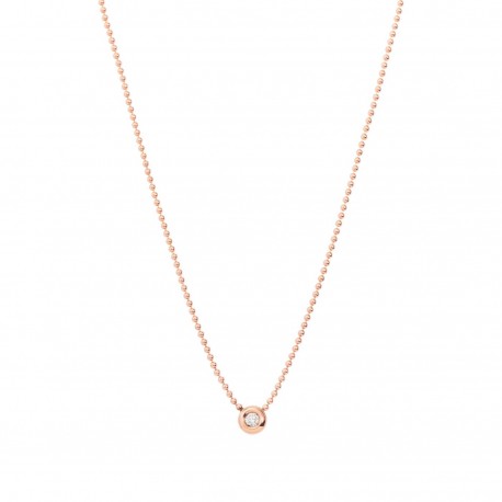 Choker Donna Dodo Bollicine in Oro Rosa con Diamante 0,06 Ct