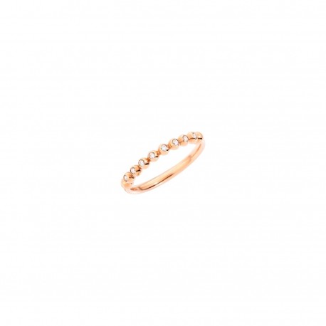 Anello Donna Dodo Bollicine in  Oro Rosa 9ct e Diamanti 0,06ct