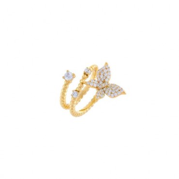 Anello Farfalla  Lauren P. Jewels in Argento Placcato Oro giallo con Zirconi AN0056GB