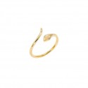 Anello Serpente  Lauren P. Jewels in Argento Placcato Oro Giallo con Zirconi Regolabile