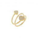 Anello Spirale Cuore  Lauren P. Jewels in Argento Placcato Oro Giallo con Zirconi