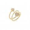 Anello Spirale Cuore  Lauren P. Jewels in Argento Placcato Oro Giallo con Zirconi