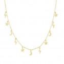 Collana Charm Stelle, Luna e Fulmine  Lauren P. Jewels in Argento Placcato Oro Giallo