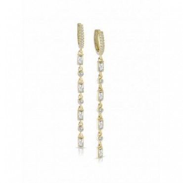 Orecchini con Groumette  Lauren P. Jewels in Argento Placcato Oro Giallo con Zirconi
