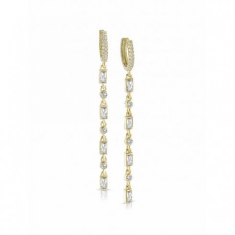 Orecchini con Groumette  Lauren P. Jewels in Argento Placcato Oro Giallo con Zirconi