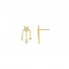 Orecchini Stella  Lauren P. Jewels in Argento Placcato Oro Giallo con Zirconi