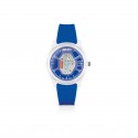 Orologio IAM   Al quarzo cassa da 36mm Trasparente in Policabonato quadrante Blu cinturino in Silicone