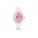 Orologio IAM   Al quarzo cassa da 36mm Trasparente in Policabonato quadrante Rosa cinturino in Silicone