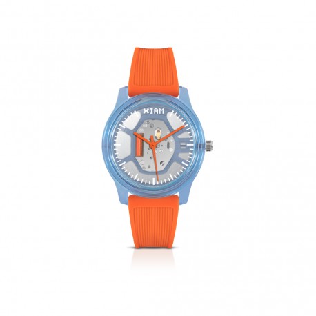Orologio IAM   Al quarzo cassa da 40mm in Policabonato quadrante Blu cinturino in Silicone