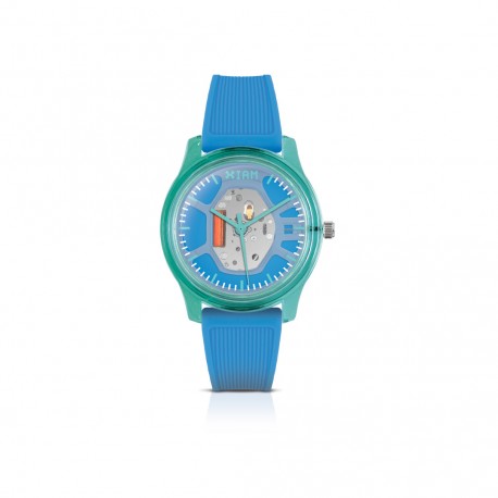 Orologio IAM   Al quarzo cassa da 40mm Verde in Policabonato quadrante Blu cinturino in Silicone