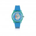 Orologio IAM   Al quarzo cassa da 40mm Verde in Policabonato quadrante Blu cinturino in Silicone