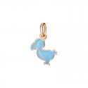 Charm donna DoDo in Oro Rosa ciondolo Junior con smalto azzurro -  D17DIP/9/AO