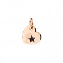 Cuore Ciondolo in Oro Rosa 9kt e Diamanti Black 0,03ct - DoDo