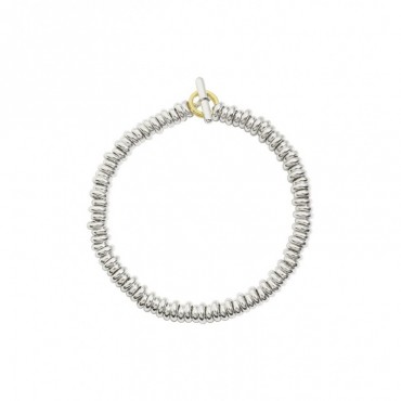Bracciale donna DoDo in Argento con Rondelle e Ago e anello brisè in oro