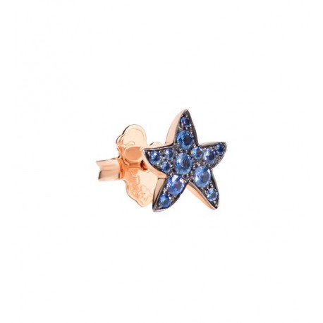 Orecchino Stella in Oro Rosa 9 Kt e Zaffiri Azzurri - DoDo