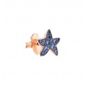 Orecchino Stella in Oro Rosa 9 Kt e Zaffiri Azzurri - DoDo
