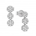 Orecchini Trilogy Scalare Taglio Brillante  Giorgio Visconti in  Oro Bianco con Diamante Ct 0,51