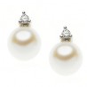 Orecchini Donna Comete gioielli Fantasia di Perle in Oro bianco con Perle Coltivate e Diamanti