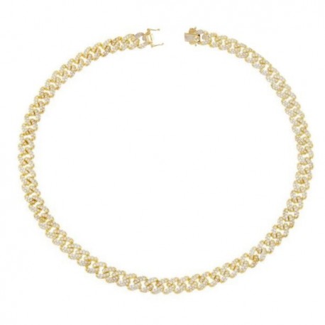Choker Groumette  Lauren P. Jewels in Argento Placcato Oro Giallo con Zirconi