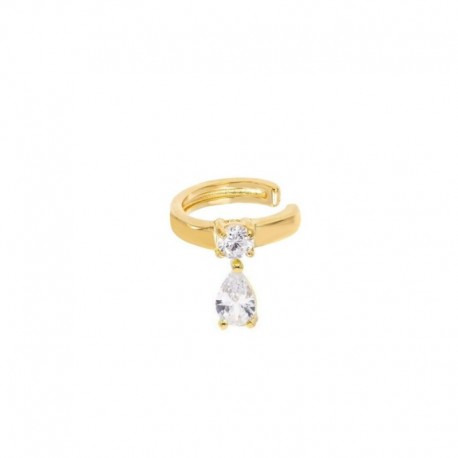 Earcuff Goccia  Lauren P. Jewels in Argento Placcato Oro Giallo con Zircone