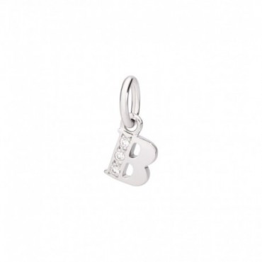 Charm pendente DoDo in Oro Bianco Lettera B e Diamanti -  DLETPOB/B/B