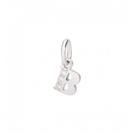 Charm pendente DoDo in Oro Bianco Lettera B e Diamanti -  DLETPOB/B/B