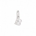 Charm pendente DoDo in Oro Bianco Lettera B rodiato 18ct e 3 Diamanti 0,02ct DLETPOB/B/B