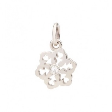 Ciondolo Donna DoDo Fiocco di Neve con Diamante in  Oro Bianco