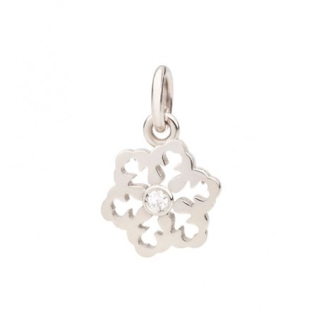 Ciondolo Donna DoDo Fiocco di Neve con Diamante in  Oro Bianco