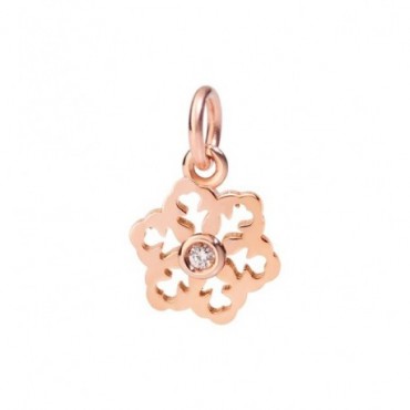 Ciondolo Donna Dodo Fiocco di Neve con Diamante in  Oro Rosa